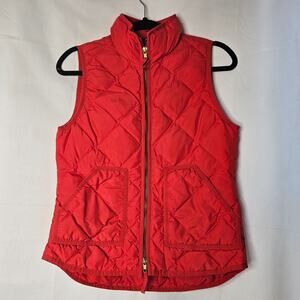 J Crew Womens Down Puffer Quilted Jacket Vest Red Sz XSmall